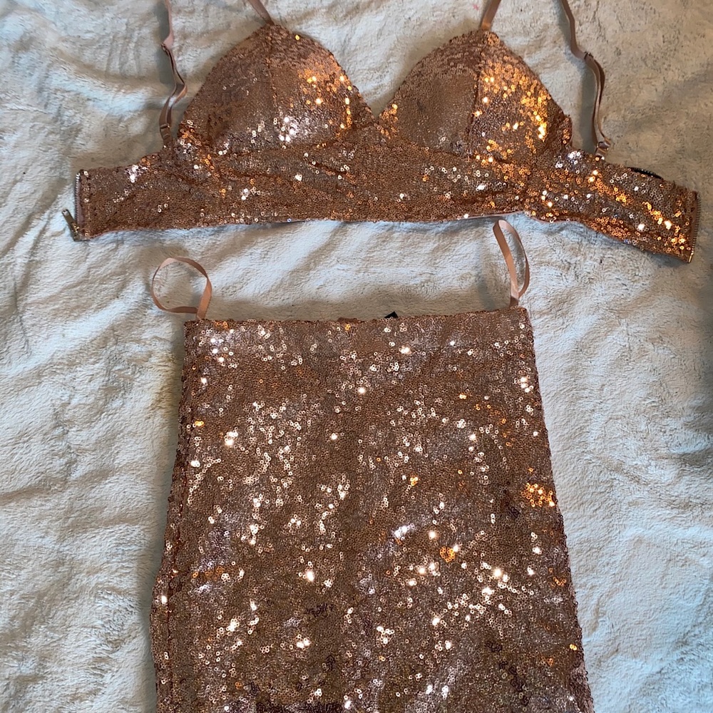 Sparkle Gold Skirt Set